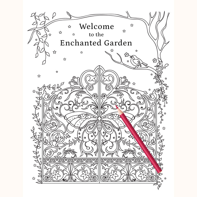 An Enchanted Garden Coloring Book Sample Page