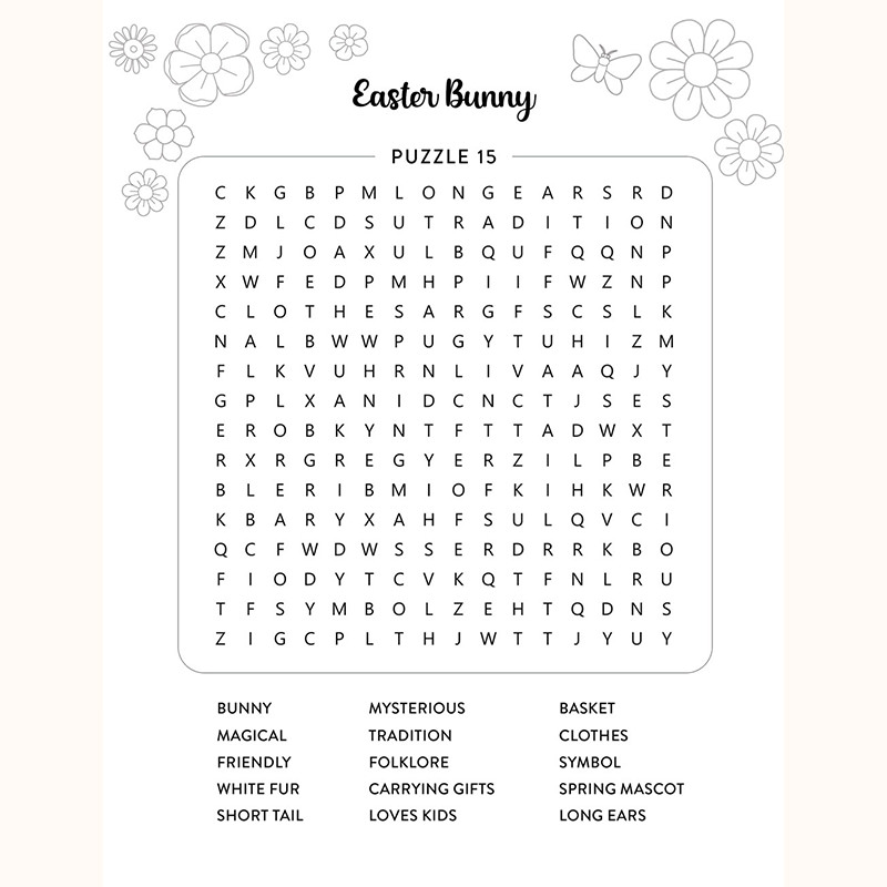 Spring Word Search Sample Page